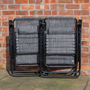 Set of 2 Multi Position Zero Gravity Relaxer Chair Sun Lounger in Mixed Grey
