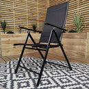 Outdoor 6 Person Rectangular Glass Top Garden Dining Table Chairs Set