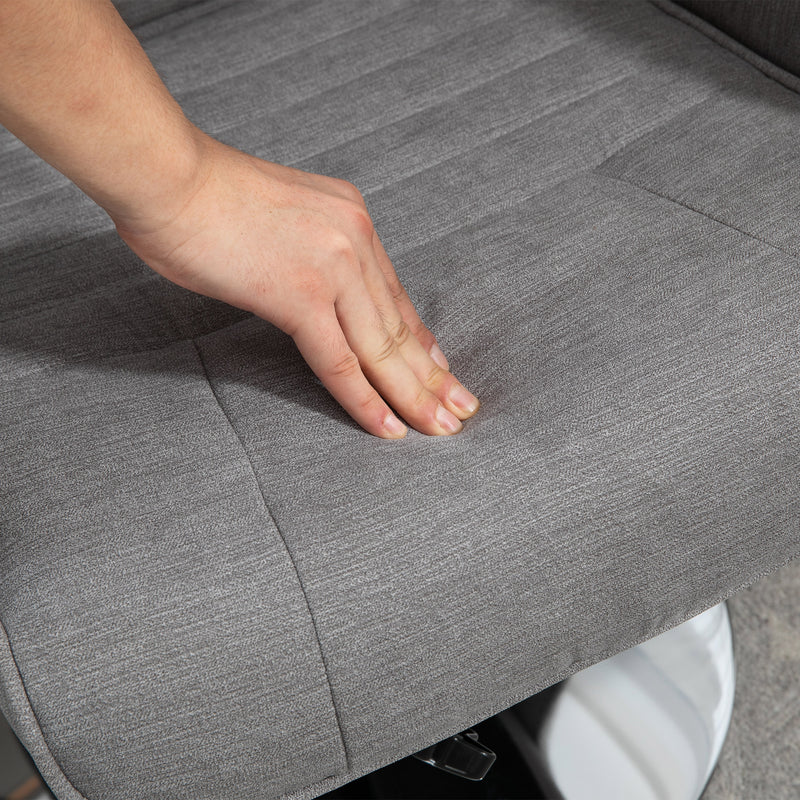 HOMCOM Upholstered Swivel Recliner Armchair with Ottoman, Grey
