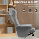 HOMCOM Upholstered Swivel Recliner Armchair with Ottoman, Grey