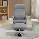 HOMCOM Upholstered Swivel Recliner Armchair with Ottoman, Grey