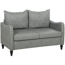 HOMCOM Two-Seater Sofa, Modern Small Sofa with Solid Wood Legs