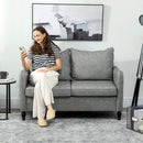 HOMCOM Two-Seater Sofa, Modern Small Sofa with Solid Wood Legs