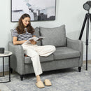 HOMCOM Two-Seater Sofa, Modern Small Sofa with Solid Wood Legs