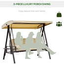 Outsunny Swing Seat 3 Seater - Beige