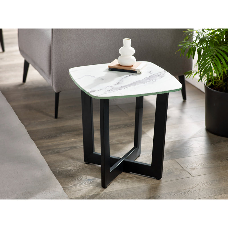 Olympus Lamp Table 45cm - White Marble