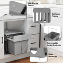 HOMCOM Soft Close Pull Out Bin, Under Sink Bin - 2 Compartments (15L Each)