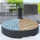 Outsunny Garden Parasol Base, 28kg Sand Filled, 23kg Water Filled, Black