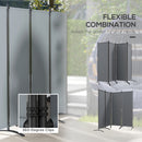 Outsunny 4 Panel Folding Room Divider,Portable Privacy Panel for Garden