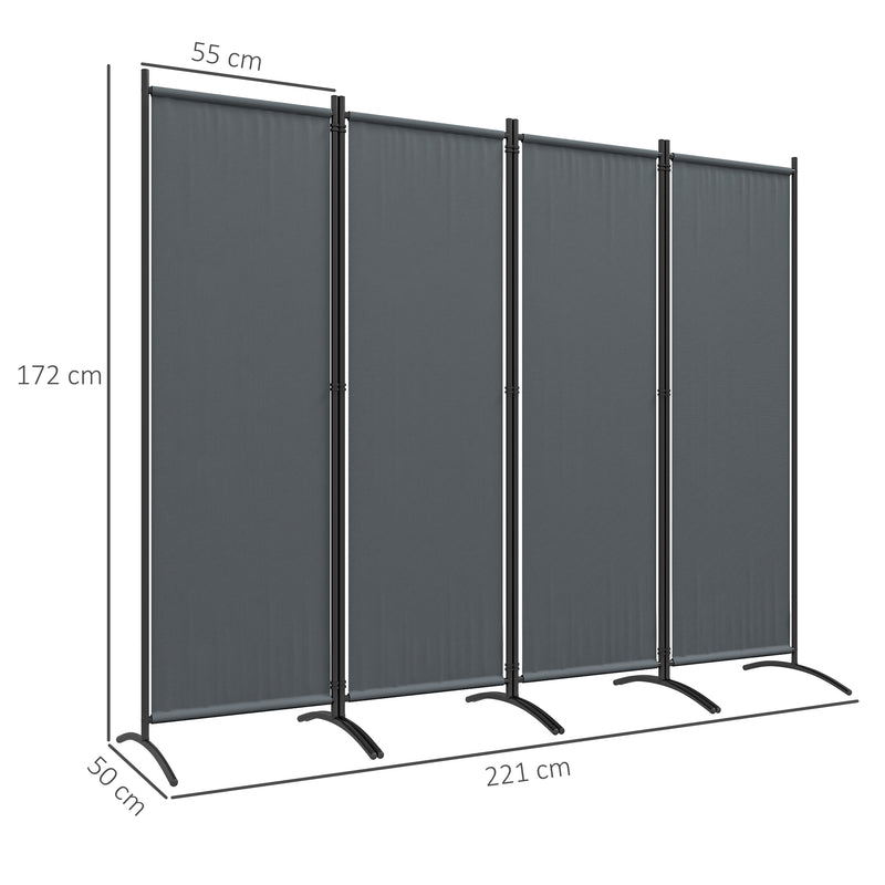 Outsunny 4 Panel Folding Room Divider,Portable Privacy Panel for Garden