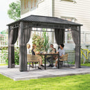Outsunny 2 X 3.5 M Hardtop Gazebo With Galvanised Steel Roof And Sides