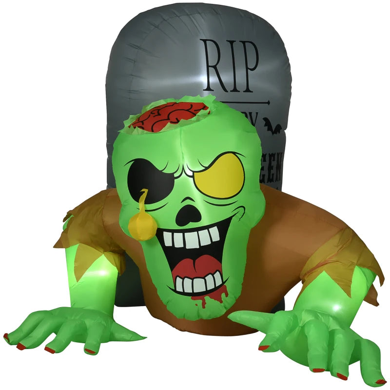 HOMCOM Halloween Inflatable Green Ghost 5ft 150cm