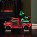 40cm Infinity Light up Christmas Truck Decoration with Red & Green LEDs on Wooden Base