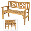 Foldable Acacia Wooden Bench Chair