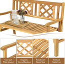 Foldable Acacia Wooden Bench Chair