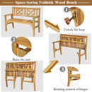 Foldable Acacia Wooden Bench Chair