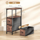 HOMCOM Side Table, Narrow Bedside Table with Charging Station, 2 Drawers