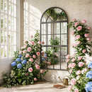 HOMCOM Large Arched Wall Mirror with 3-Piece and Tempered Glass