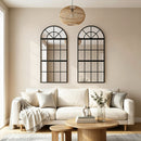 HOMCOM Large Arched Wall Mirror with 3-Piece and Tempered Glass