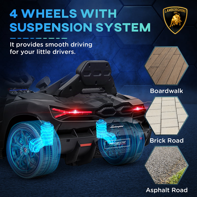AIYAPLAY Yellow Lamborghini Revuelto Licensed Ride On Car W/ Suspension
