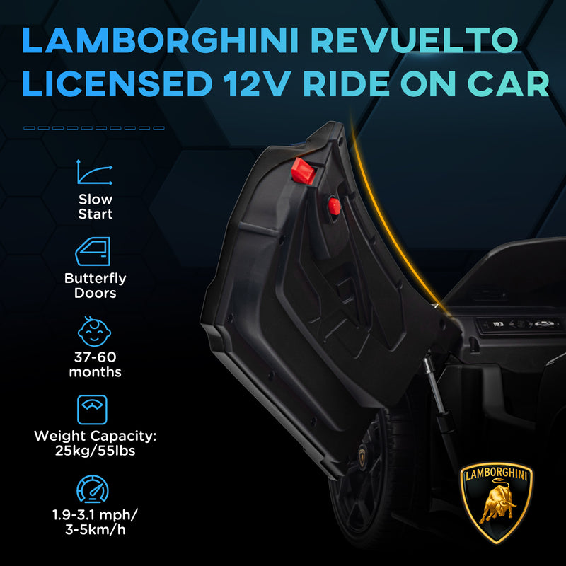 AIYAPLAY Yellow Lamborghini Revuelto Licensed Ride On Car W/ Suspension