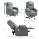HOMCOM Power Lift Reclining Chair with Remote - Grey