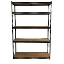 Garage Shelving 122cm Wide & 183cm High Heavy Duty 5 Tier Multipurpose Metal Racking Unit  / Warehouse Shelving Storage in Black