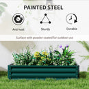 Outsunny Set of 2 Raised Garden Bed Elevated Planter Box for Flowers Green