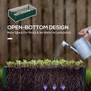 Outsunny Set of 2 Raised Garden Bed Elevated Planter Box for Flowers Green