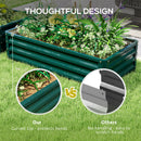 Outsunny Set of 2 Raised Garden Bed Elevated Planter Box for Flowers Green