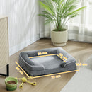 PawHut Dog Sofa Bed, Washable Pet Bed With Non-Slip Bottom, Grey
