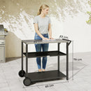 Outsunny Outdoor Grill Cart, Food Prep Table on Wheels, Black