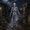 5ft (1.5m) Full Body Halloween Standing Skeleton With Posable Joints & Red LED Eyes