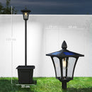 Outsunny 160cm Garden Solar Lamp Post Light, LED Solar Light Post, Black