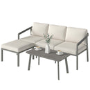 Outsunny 3 Piece Garden Dining Set, Outdoor Patio Furniture, Grey