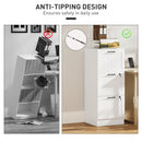 HOMCOM 3 Drawer File Cabinet with Lock and Adjustable Hanging Bars, White