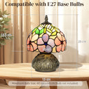 HOMCOM Stained Glass Bedside Lamp, Tiffany Style Table Lamp For Bedroom