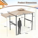 Outdoor Barbecue Canopy Tent Grill Gazebo with Side Awning-Beige