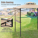 Outdoor Barbecue Canopy Tent Grill Gazebo with Side Awning-Beige