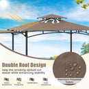 Outdoor Barbecue Canopy Tent Grill Gazebo with Side Awning-Brown