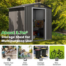 6 X 4 Feet Outdoor Metal Storage Shed With Ventilation Sliding Doors-Grey