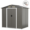 6 X 4 Feet Outdoor Metal Storage Shed With Ventilation Sliding Doors-Grey