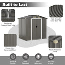 6 X 4 Feet Outdoor Metal Storage Shed With Ventilation Sliding Doors-Grey