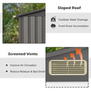 6 X 4 Feet Outdoor Metal Storage Shed With Ventilation Sliding Doors-Grey
