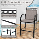 Outdoor Patio Chair Set of 2 with Footrest and High Back and Armrests-Grey
