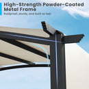 Outdoor Pergola With Retractable Sunshade Canopy And Anchored Plates-Beige