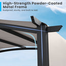 Outdoor Pergola With Retractable Sunshade Canopy And Anchored Plates-Grey
