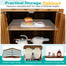 Outdoor Solid Wood Mud Kitchen with Canopy and Rotatable Faucet-Natural