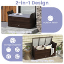 Outdoor Storage Bench with Hand-woven PE Rattan Wicker and Side Handles