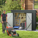 Outdoor Storage Shed Garden Tool House with 2 Doors-Dark Grey